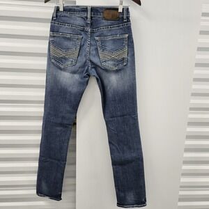 BKE Alec Straight Leg Jeans Mens 28x30 Medium Wash Stretch Denim Buckle
